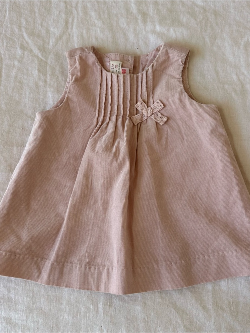 Zara Infant Girl Pink Corduroy Dress 1-3 Months
